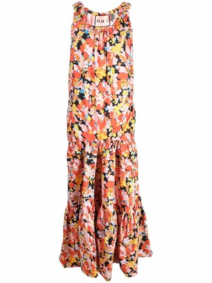 Plan C Abstract-Print Tiered Dress