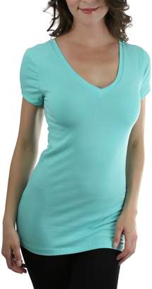 ToBeInStyle Women's Short Sleeve V-Neck Basic T-Shirt - S