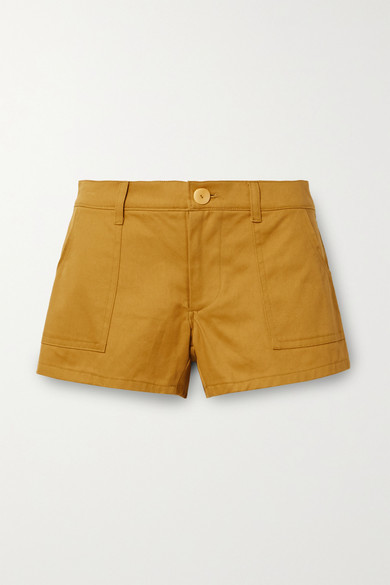 low rise twill shorts