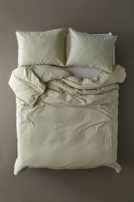 Urban Outfitters Washed Cotton Tassel Duvet Cover