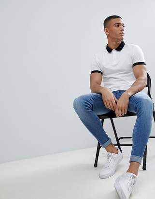 ASOS Design Muscle Fit Polo In Jersey With Contrast Collar