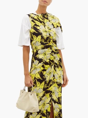 colville One-shoulder Floral-print Crepe Maxi Dress - Yellow Print