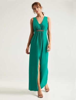 Halston Embellished Jersey Gown