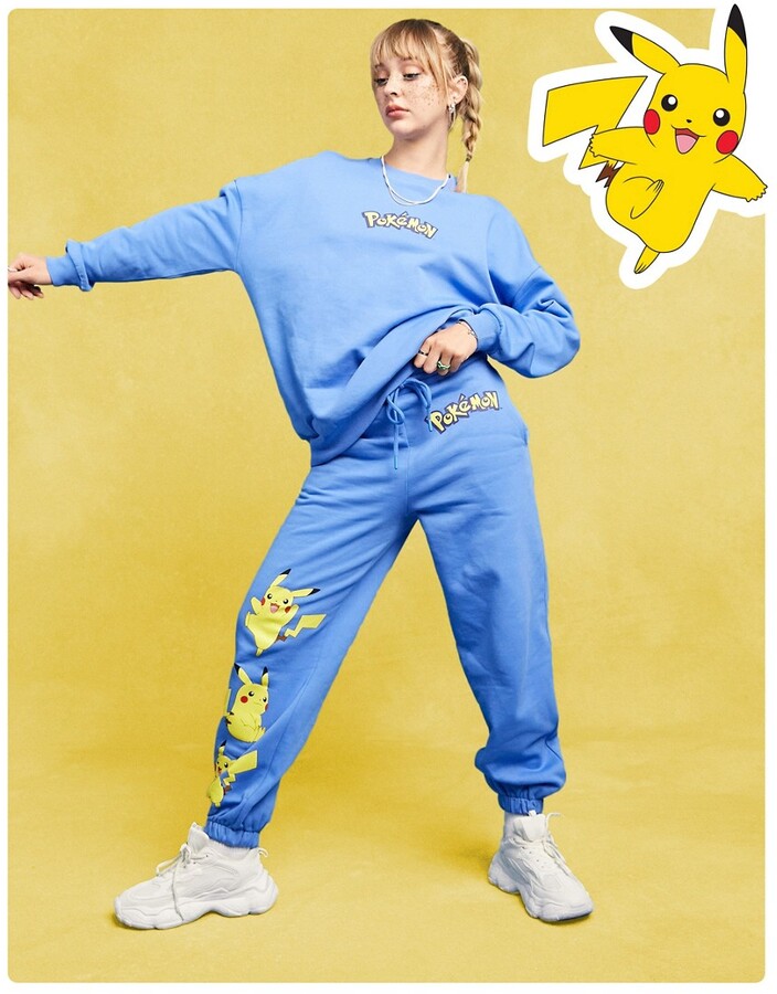 ASOS DESIGN Pokemon co-ord jogger with Pikachu graphic print in