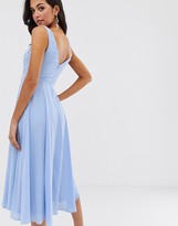 Thumbnail for your product : ASOS DESIGN midi sleeveless dress with lace bodice