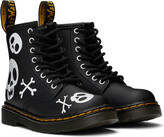 Thumbnail for your product : Dr. Martens Baby Black 1460 Skull & Bones Lace-Up Boots