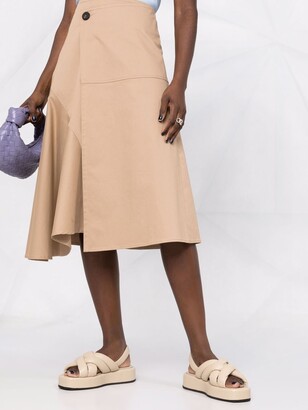 Peserico Asymmetric Mid-Length Wrap Skirt