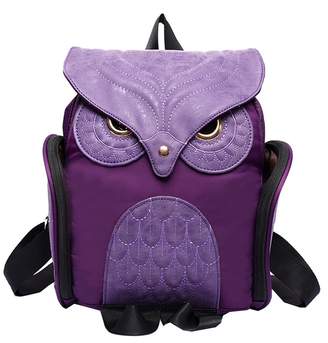 Donalworld Woen Backpack PU Leather Cool Owl School Bag Backpacks