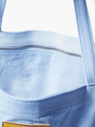 Acne Studios Agele Face-patch Denim Tote Bag - Blue Multi