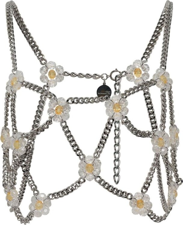 Noir Kei Ninomiya Flower-Embellished Chain Harness