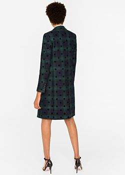 Paul Smith Women's Wool-Blend Black Watch Check Epsom Coat With Flocked Spots