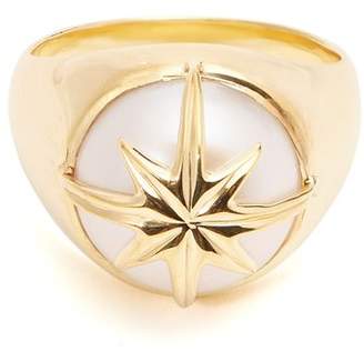 Theodora Warre - Star Motif Pearl And Gold Plated Ring - Womens - Pearl