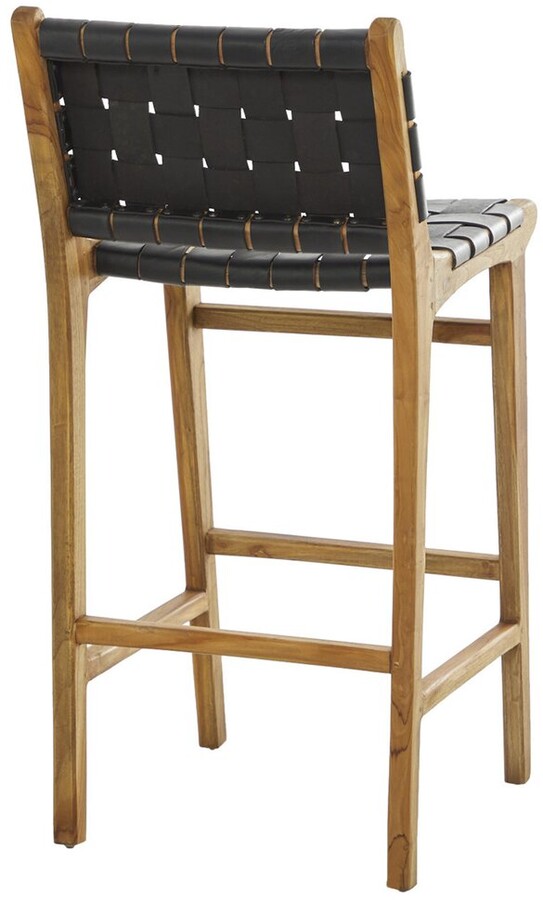 Peyton Lane Black Modern Teak Wood Bar Stool ShopStyle