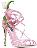 Thumbnail for your product : Dolce & Gabbana Kiera lily-embroidered sandals