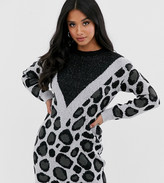 Thumbnail for your product : Brave Soul Petite simba chevron animal print jumper dress