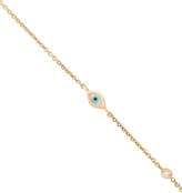 Thumbnail for your product : Sydney Evan 14k yellow gold mini evil eye and diamond necklace