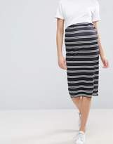 Thumbnail for your product : ASOS Maternity TALL Over The Bump Twin Stripe Midi Skirt