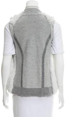 Vince Fur-Paneled Wool Vest