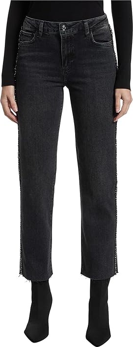 Paige Mason Ankle in Cirques Women's Jeans Glitz Black Embellished : 26 27 Cotton/Denim/Elastane