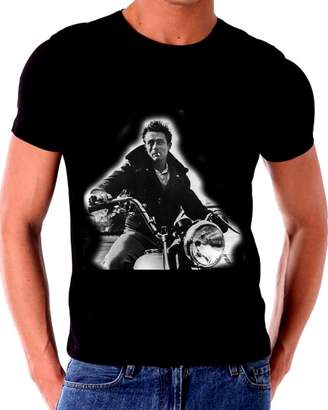 Gatsbe Exchange Unique T Shirts James Dean On His Motorcycle Smoking Very Cool T Shirt