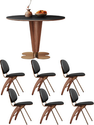 Luxury Round Rock Slab Dining Table Sets.