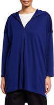 Thumbnail for your product : eskandar High-Low Hooded Zip-Front Top