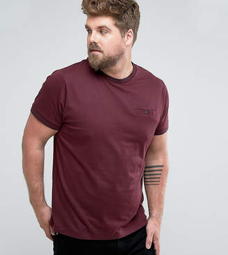 French Connection Plus T-Shirt With Tipped Pocket And Collar