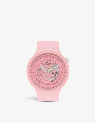 Swatch SB03P100 C-Pink Bioceramic quartz watch - ShopStyle