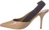 Thumbnail for your product : Burberry Logo Detail Leather Slingback Pump