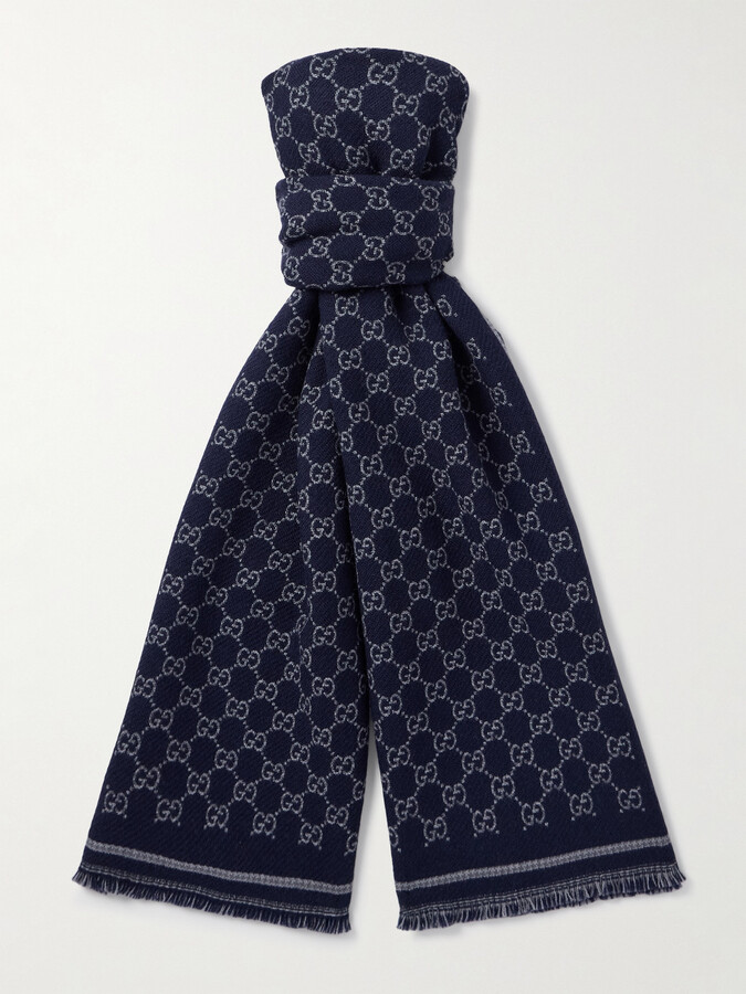 Fringed Logo-Jacquard NATIVA™ Regenerative Wool Scarf