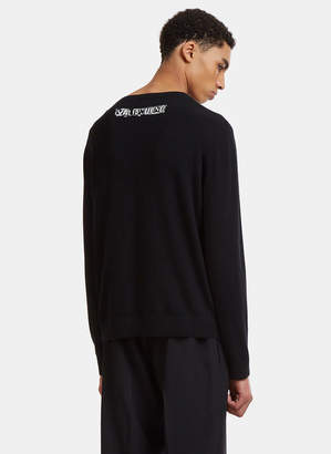 Valentino Jamie Reid Intarsia Graphic Crew Neck Sweater in Black