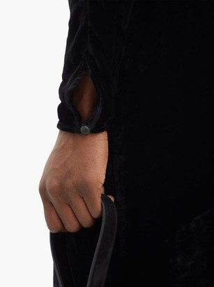 Isabel Marant Geniasi Padded-shoulders Velvet Midi Dress - Black