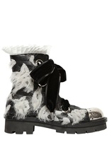 Thumbnail for your product : Alexander McQueen 40mm Calf Organza & Velvet Boots