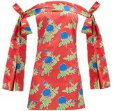 Thumbnail for your product : BERNADETTE Timothy Off-the-shoulder Floral Taffeta Mini Dress - Red Multi