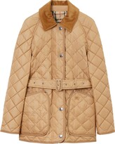 Diamond-Quilted Belted Jacket 