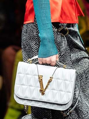 Versace Virtus Quilted Leather Shoulder Bag