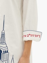 Thumbnail for your product : Kilometre Paris - Nyc Piping Embroidered Cotton Pyjama Shirt - White Multi