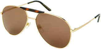 Gucci GG 0242/S Gold-Tone Aviator Sunglasses