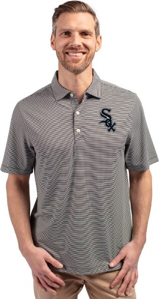 Cutter & Buck ChicagoWhiteSoxCutter&BuckForgeEcoDoubleStripeStretchRecycledMensPolo-Black/White-Large