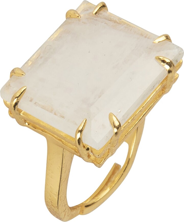 Bounkit White Veronica Ring Moonstone