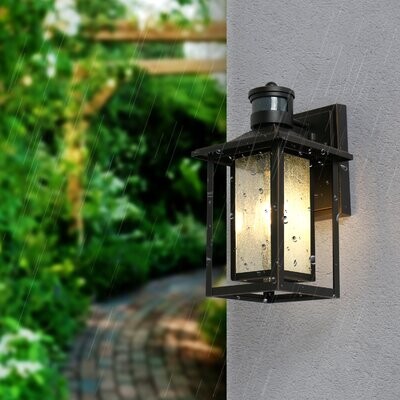 Longshore Tides Weatherproof Motion Sensor Outdoor Wall Light Vintage  Outdoor Wall Sconce With Glass Motion Activated Porch Light Fixture For  Doorway, Garage - ShopStyle