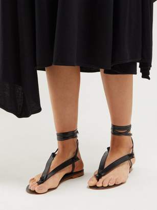 Martiniano Bibiana Ankle-tie Leather Sandals - Womens - Black