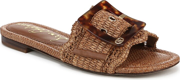 Sam Edelman Bambi Raffia Buckle Slide Sandal