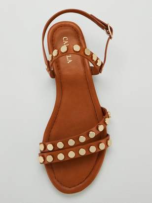 Carvela Stud Flat Sandals - Tan