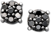 Thumbnail for your product : Macy's Black Diamond Cluster Stud Earrings in 14k White Gold (1/10 ct. t.w.)