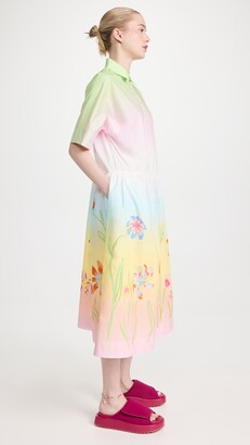 Mira Mikati Printed Batwing Sleeve Shirt Dress