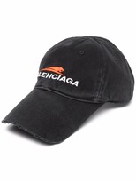 Thumbnail for your product : Balenciaga Distressed-Finish Logo-Embroidered Cap