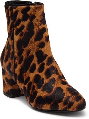 leopard chunky heel booties