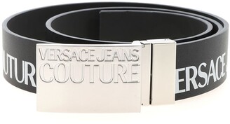 Versace Jeans Couture Logo Print Buckle Belt