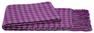 A & R Cashmere Houndstooth Fringed Throw